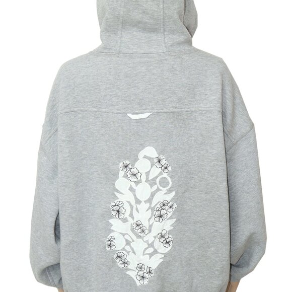 Free People FP Movement Final Call Logo Embroidered Hoodie Heather Grey NWT XS - Picture 3 of 7